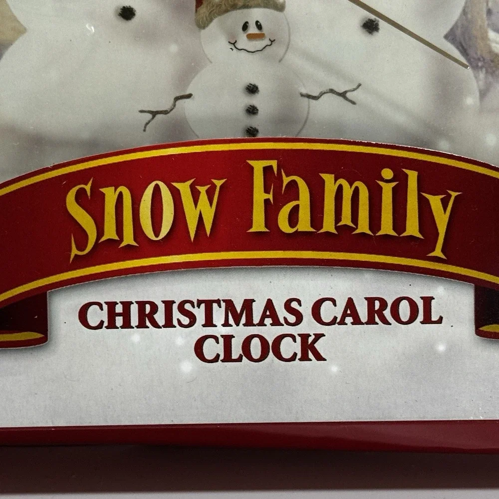 Mark Feldstein Snow Family Musical Christmas Carol Clock 12 Songs Dark Sensor